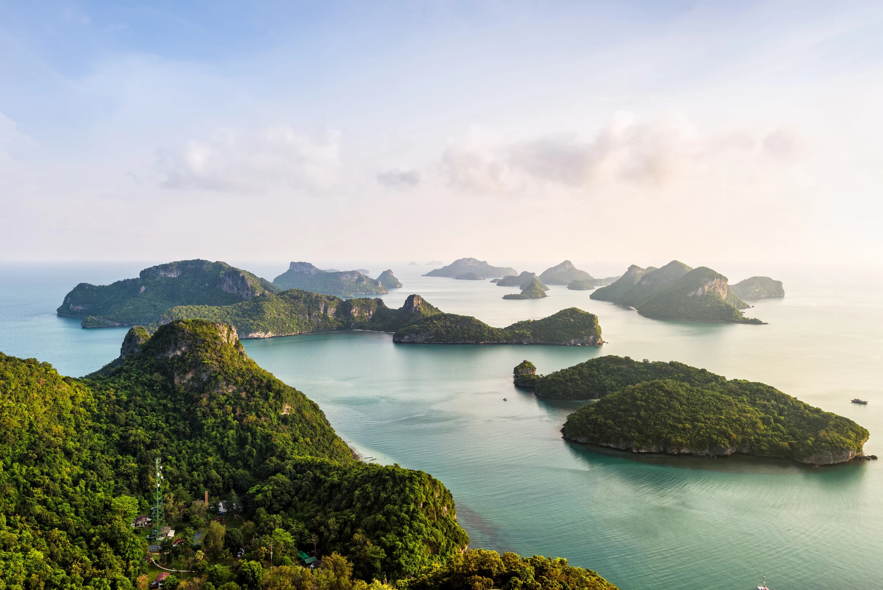 Forested islands and sea in Ang Thong National Marine Park